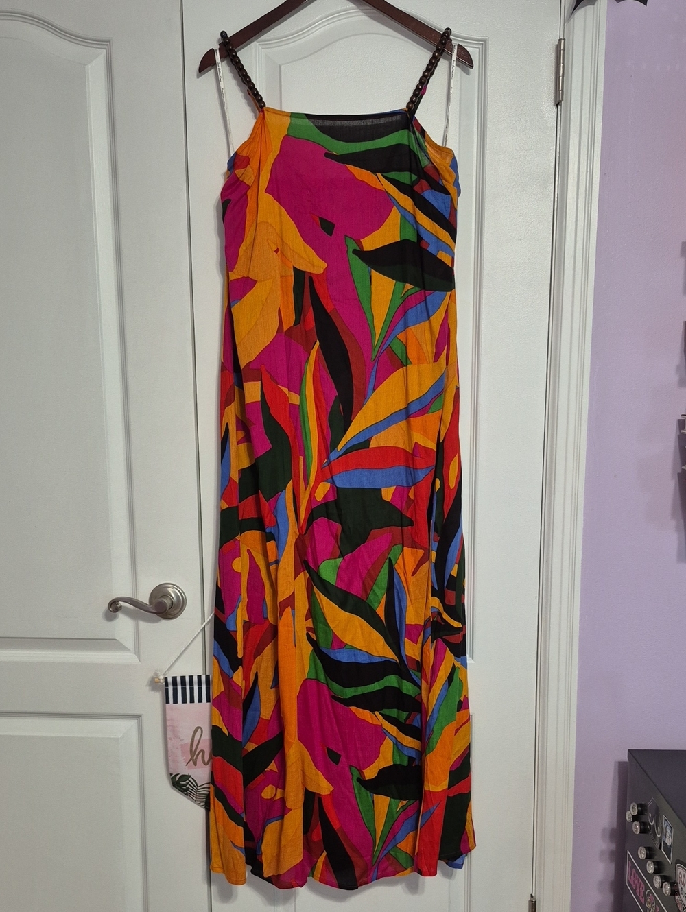 TRUE DESTINATIONS Bright Bold Multicolor Maxi Dress